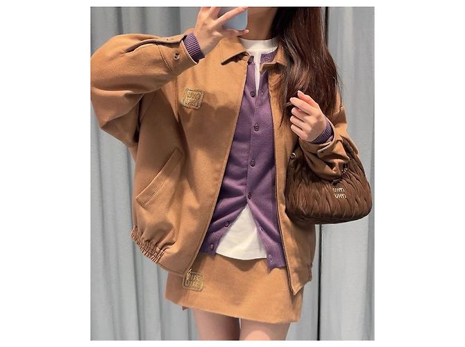 Miu Miu Jeansjacke Camel Mehrfarben - Ansicht 6