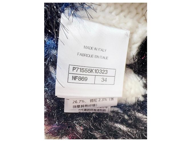 Chanel 21K Strickjacke aus Kaschmir Schneeflocken Muster Mehrfarben - Ansicht 6