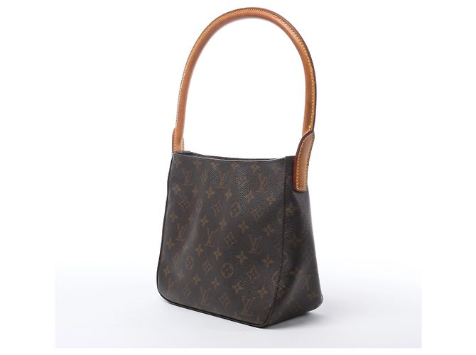 Borsa a tracolla Louis Vuitton Looping MM Monogram Canvas in marrone M51146 Beige - vista 2