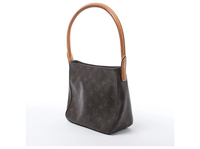 Borsa a tracolla Louis Vuitton Looping MM Monogram Canvas in marrone M51146 Beige - vista 4