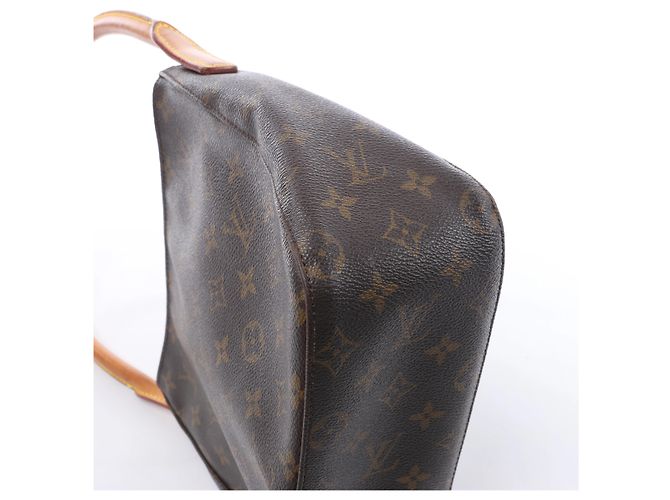 Borsa a tracolla Louis Vuitton Looping MM Monogram Canvas in marrone M51146 Beige - vista 7
