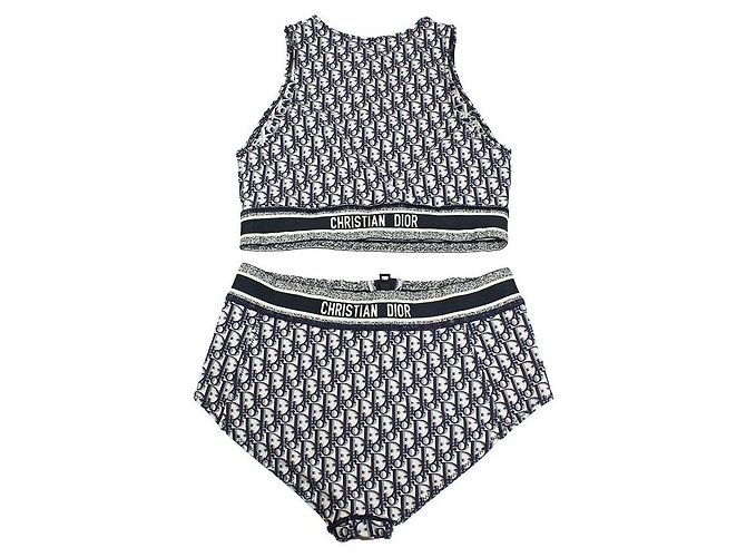 Conjunto de Baño Christian Dior Oblique Blanco Azul oscuro - vista 6