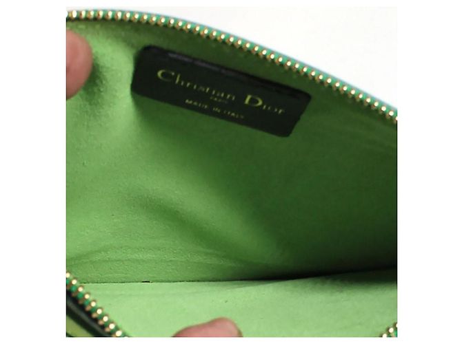 Christian Dior Pochette in pelle verde - vista 4