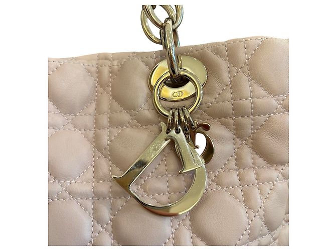 Borsa Tote Christian Dior Lady Cannage in pelle Rosa - vista 2