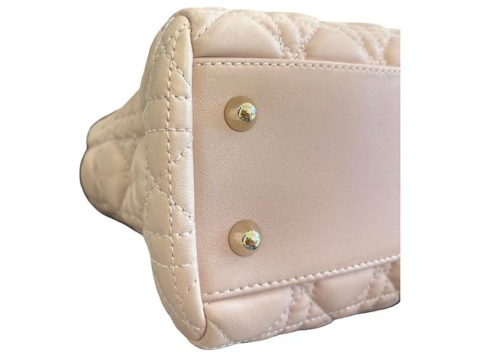 Borsa Tote Christian Dior Lady Cannage in pelle Rosa - vista 3