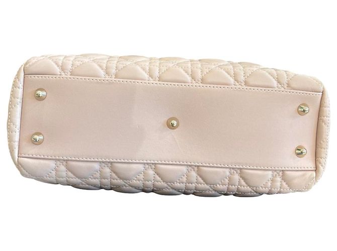 Borsa Tote Christian Dior Lady Cannage in pelle Rosa - vista 4