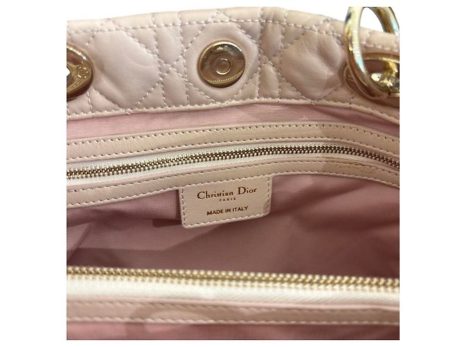 Borsa Tote Christian Dior Lady Cannage in pelle Rosa - vista 5