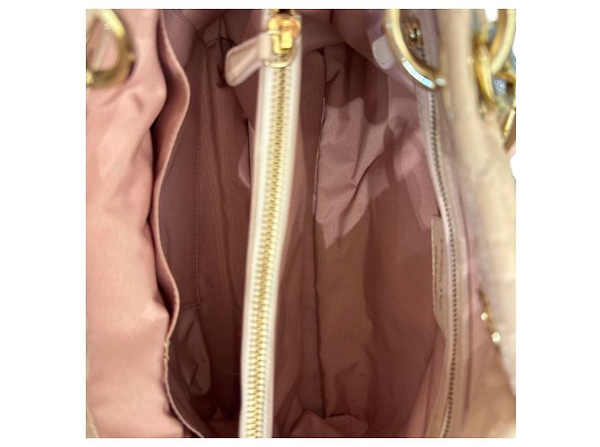 Borsa Tote Christian Dior Lady Cannage in pelle Rosa - vista 6
