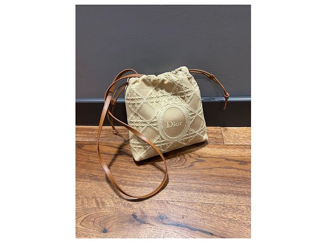Borsa Dior Dioriviera Blooming Mini Bucket Bag Beige Cannage - vista 13
