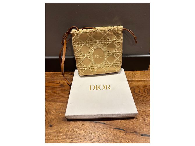 Borsa Dior Dioriviera Blooming Mini Bucket Bag Beige Cannage - vista 7