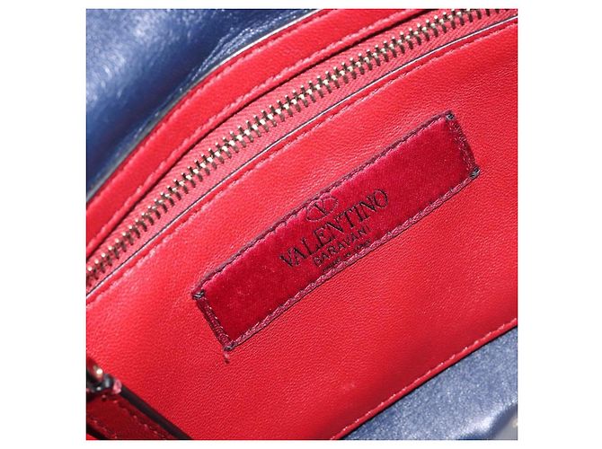 Valentino Garavani Rockstud Spike Flap Quilted Leather Medium Blu navy - vista 6