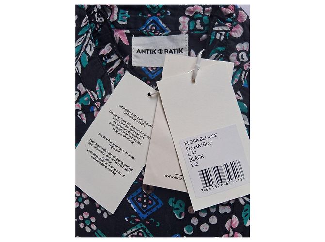 Blouse Flora Antik Batik Negro Rosa Blanco Azul Verde - vista 2