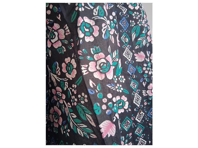 Blouse Flora Antik Batik Negro Rosa Blanco Azul Verde - vista 9
