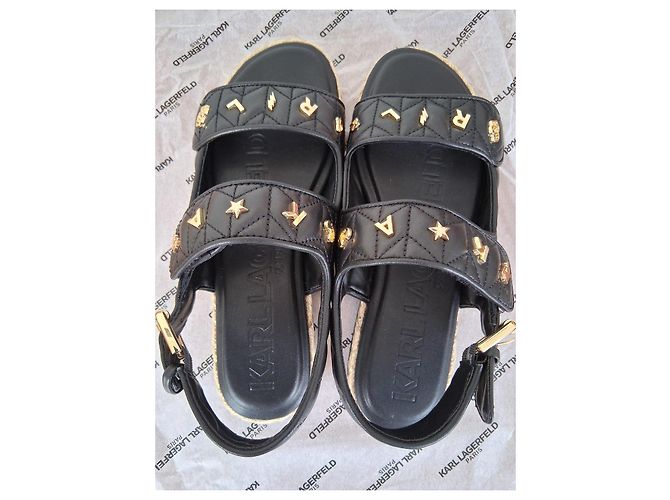 Sandali Karl Lagerfeld in pelle nera Nero - vista 11