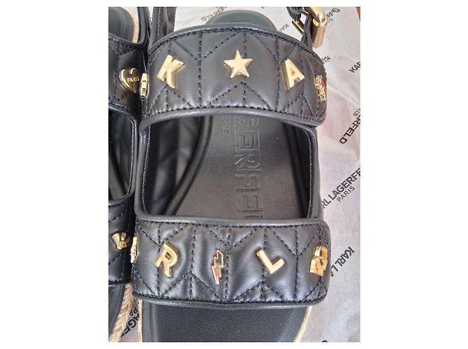 Sandali Karl Lagerfeld in pelle nera Nero - vista 3