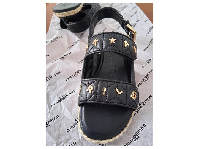Sandali Karl Lagerfeld in pelle nera Nero - vista 8