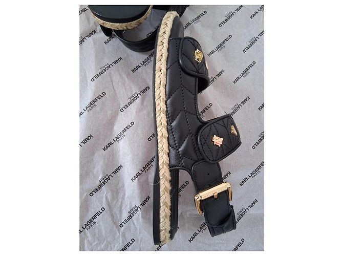 Sandali Karl Lagerfeld in pelle nera Nero - vista 9