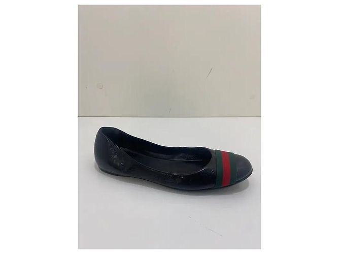 Gucci Bailarinas de piel charol negra Web Negro - vista 2