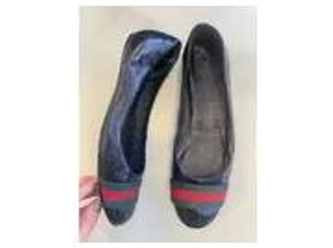 Gucci Bailarinas de piel charol negra Web Negro - vista 3