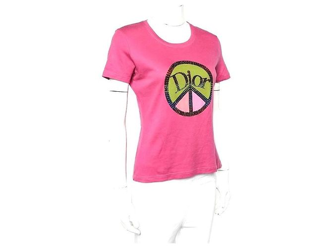 Camiseta Christian Dior Peace and Love strass - Rosa - vista 2
