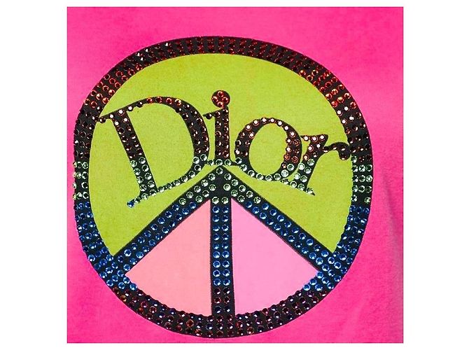 Camiseta Christian Dior Peace and Love strass - Rosa - vista 4