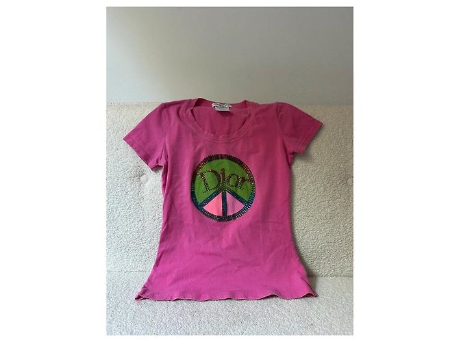 Camiseta Christian Dior Peace and Love strass - Rosa - vista 5