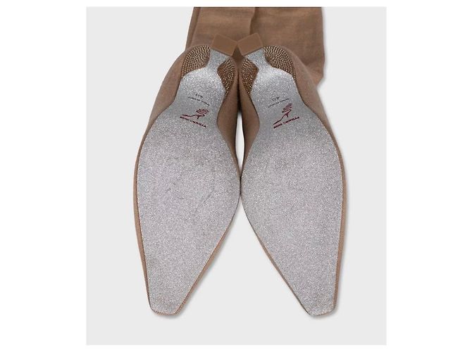 Rene Caovilla René Caovilla Beige Strass Textilstiefel EU 40 gebraucht - Ansicht 5