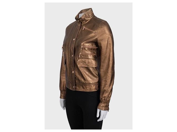 Dolce & Gabbana Brown Leather Jacket with Patch Pockets IT 40 / S Pre-owned - view 2