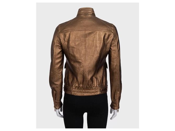 Dolce & Gabbana Brown Leather Jacket with Patch Pockets IT 40 / S Pre-owned - view 3