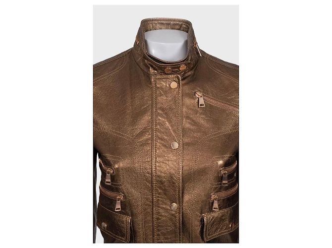 Dolce & Gabbana Brown Leather Jacket with Patch Pockets IT 40 / S Pre-owned - view 4