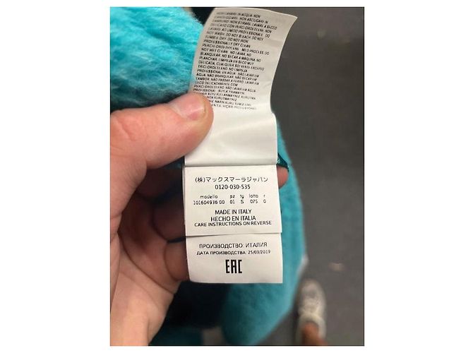 Max Mara  Teddy Bear  Oversized Light Blue Alpaca & Silk Coat, Size S Pre-owned - view 4