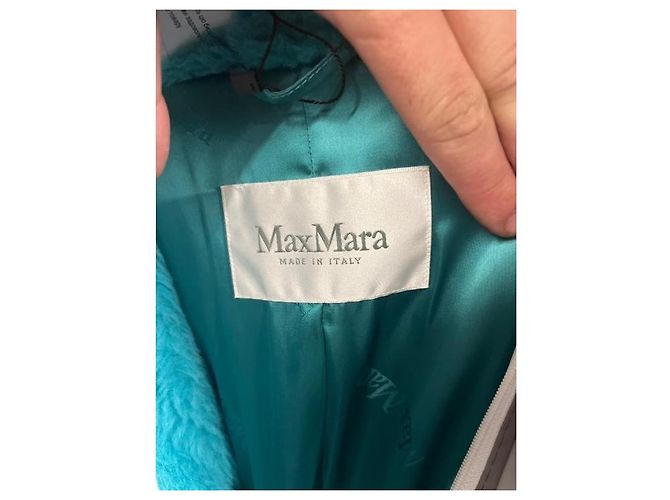 Max Mara  Teddy Bear  Oversized Light Blue Alpaca & Silk Coat, Size S Pre-owned - view 5