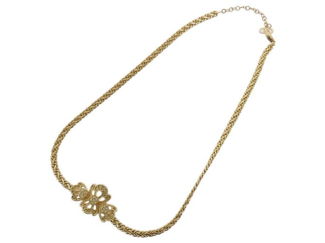 Collana Christian Dior trasparente e dorata D'oro - vista 2