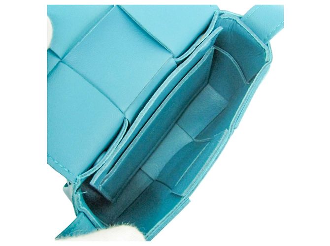 Bottega Veneta Cassette Maxi Intrecciato Leather Candy Blu - vista 3