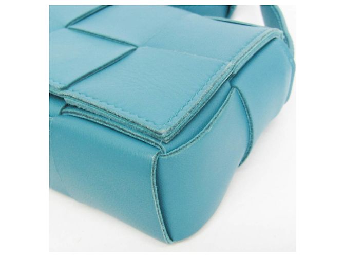 Bottega Veneta Cassette Maxi Intrecciato Leather Candy Blu - vista 5