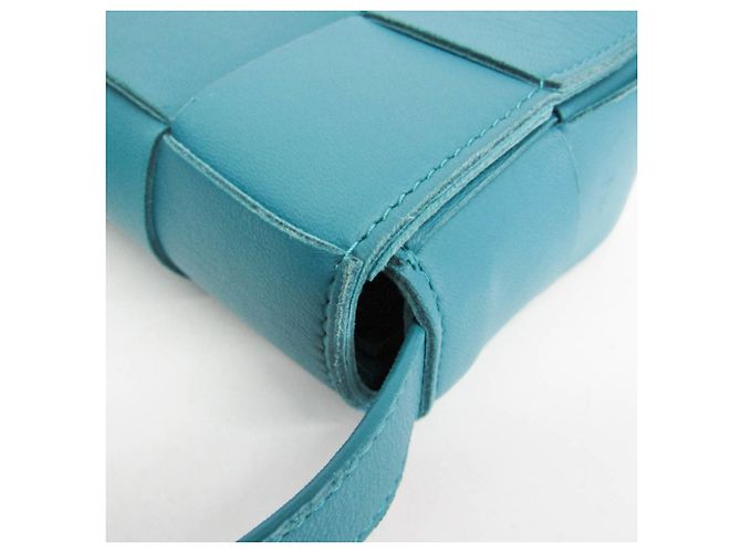 Bottega Veneta Cassette Maxi Intrecciato Leather Candy Blu - vista 7