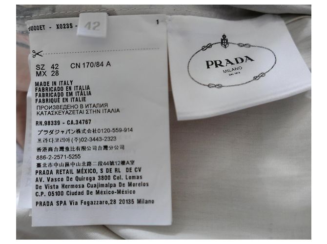 Prada Hemdenkleid mit Mittelmeer-Print Schwarz Weiß Orange Grau - Ansicht 9