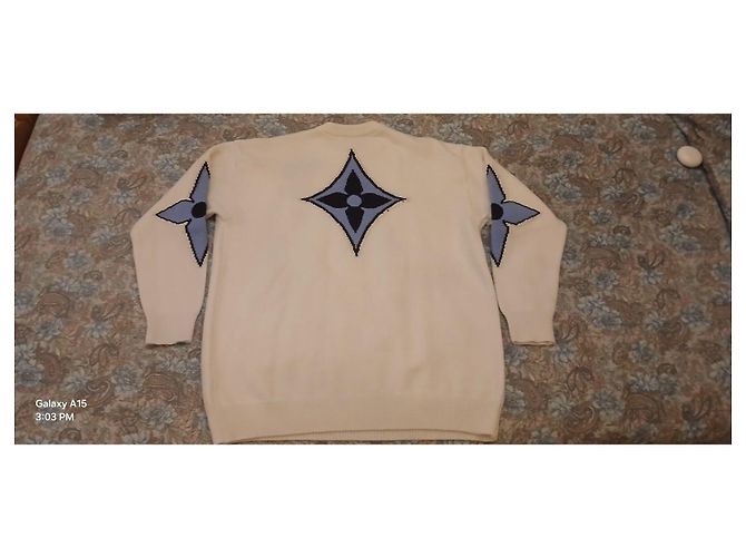 Louis Vuitton Wollpullover mit Blumenmotiv - Weiß Blau - Ansicht 2