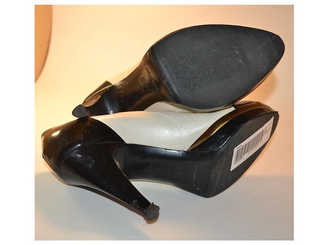 Yves Saint Laurent Leder Pumps Schwarz Weiß Golden - Ansicht 5