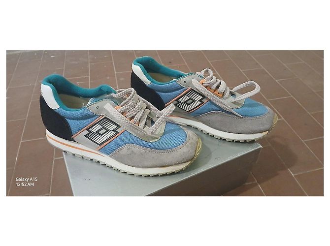 Peter Pilotto Sneakers Lotto in camoscio blu e grigio Nero Bianco - vista 4