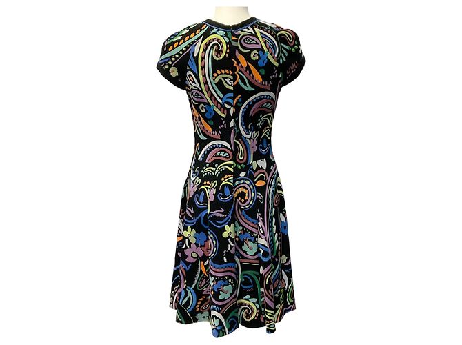 Etro Jersey-Kleid mit kurzen Ärmeln und schwarzem Multi-Print Mehrfarben - Ansicht 3