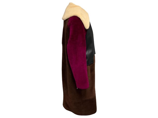 3.1 Phillip Lim Lammfellmantel multi Burgundy / Lilac / Brown Mehrfarben - Ansicht 2