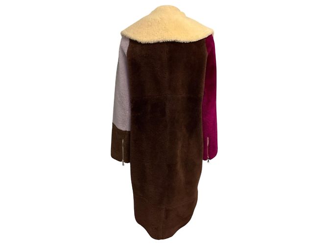 3.1 Phillip Lim Lammfellmantel multi Burgundy / Lilac / Brown Mehrfarben - Ansicht 3