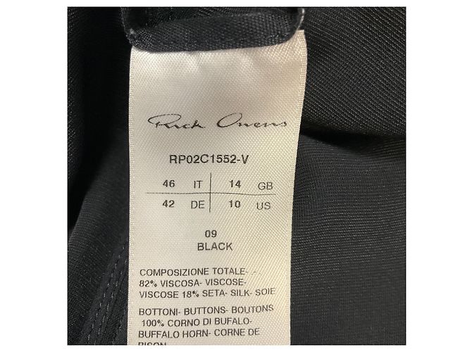 Mono fluido de terciopelo Rick Owens Black Luxor Collection Negro - vista 6