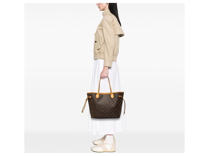 Borsa Tote Louis Vuitton Monogram Neverfull MM Marrone - vista 6