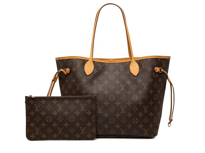 Borsa Tote Louis Vuitton Monogram Neverfull MM Marrone - vista 7
