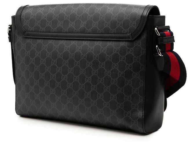 Borsa a tracolla Gucci GG Supreme Web Night Courrier Nera Nero - vista 2