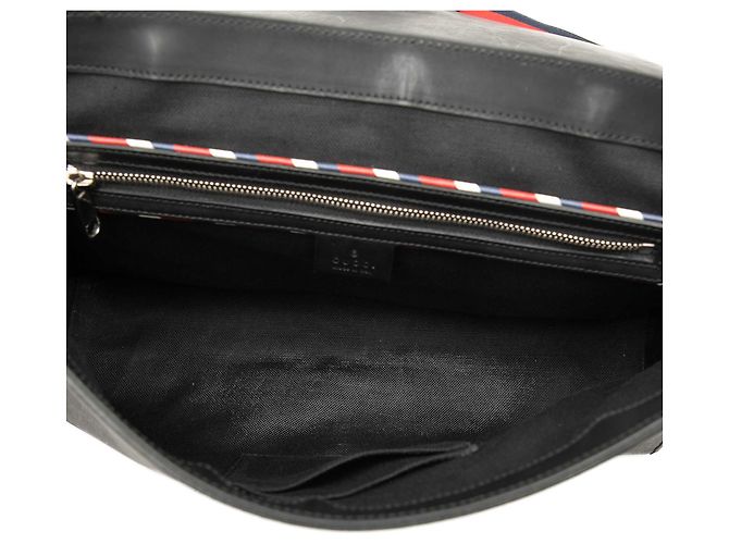 Borsa a tracolla Gucci GG Supreme Web Night Courrier Nera Nero - vista 4