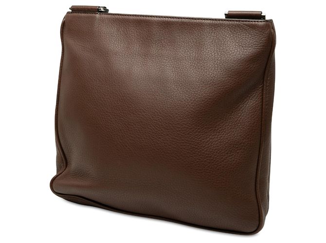 Borsa a tracolla Prada Vitello City con chiusura a zip marrone - vista 2