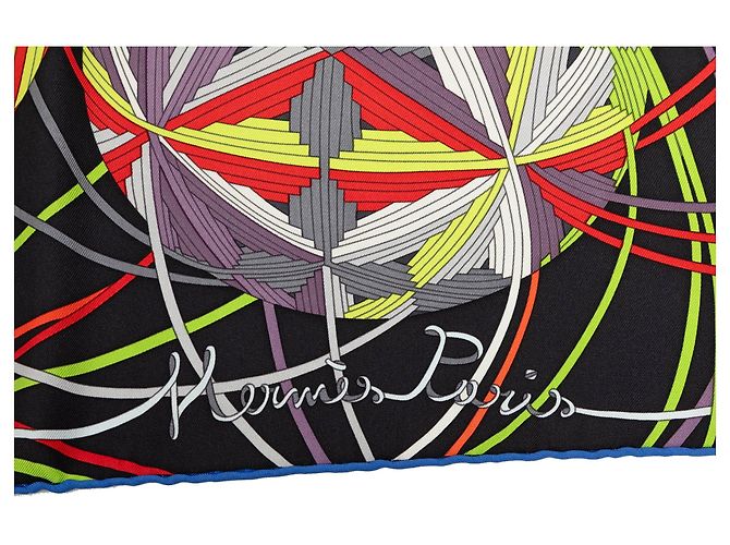 Foulard di seta Hermès L Art du Temari Nero 90 Scarves - vista 6